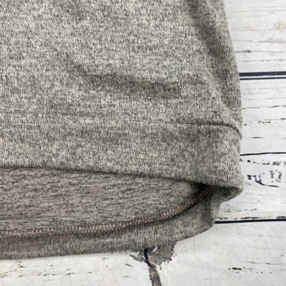 Gray Ruffled Shoulder Long Sleeve Top Knit Sweater Shirt Pullover Women's Large - Picture 3 of 6